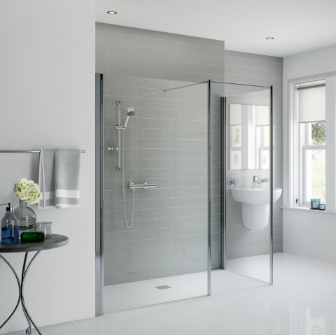 Non-slip shower flooring to reduce falls and enhance senior safety.